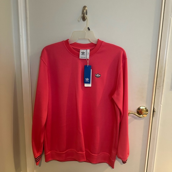 Men’s Adidas Pique Crewneck Sweatshirt. Pink size L - Picture 2 of 2